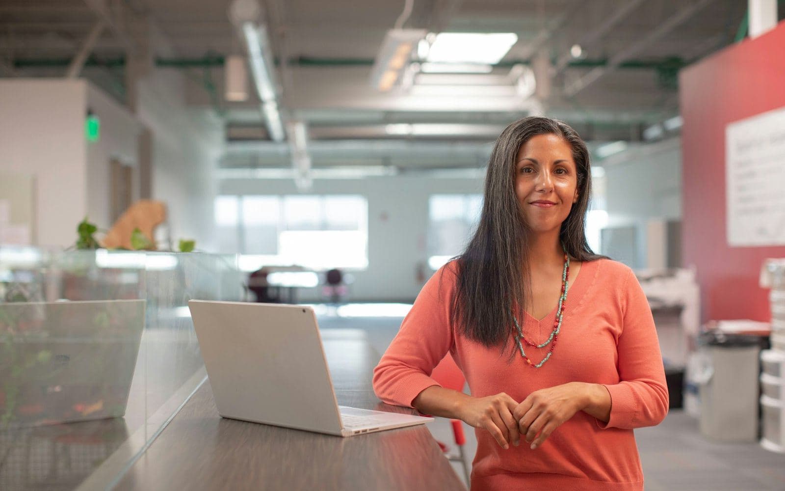 Suite 402 reception: a person welcomes you, and your mail